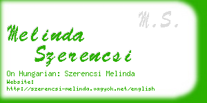 melinda szerencsi business card